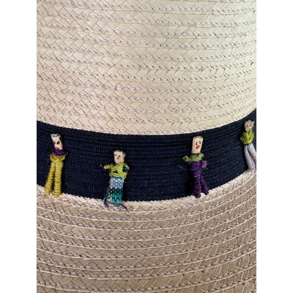 Vintage Men's PANAMA Fedora Hat Handwoven Straw Guatemala-w/Stick People-Size 7 - Picture 3 of 8